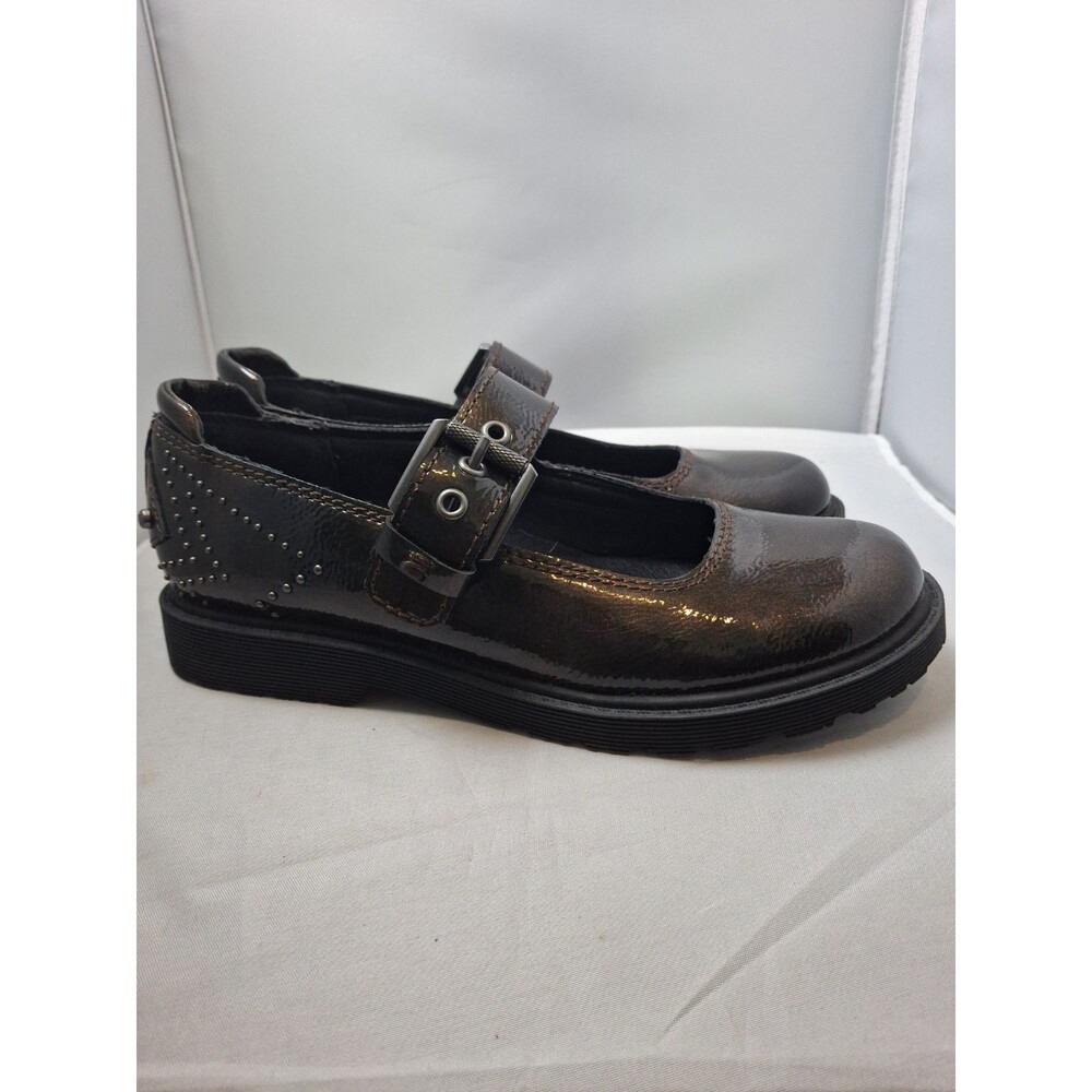 ZODIAC Metallic Dark Bronze Studded Lug Sole Buckle Mary Jane Shoes Size 7